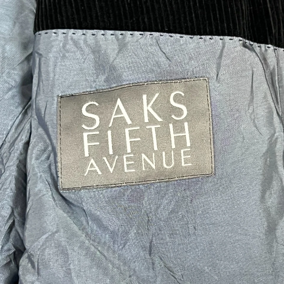 Blazer para hombre Hugo Boss Saks Fifth Ave pana negra 2 botones algodón talla 42R Foto 2 de 4