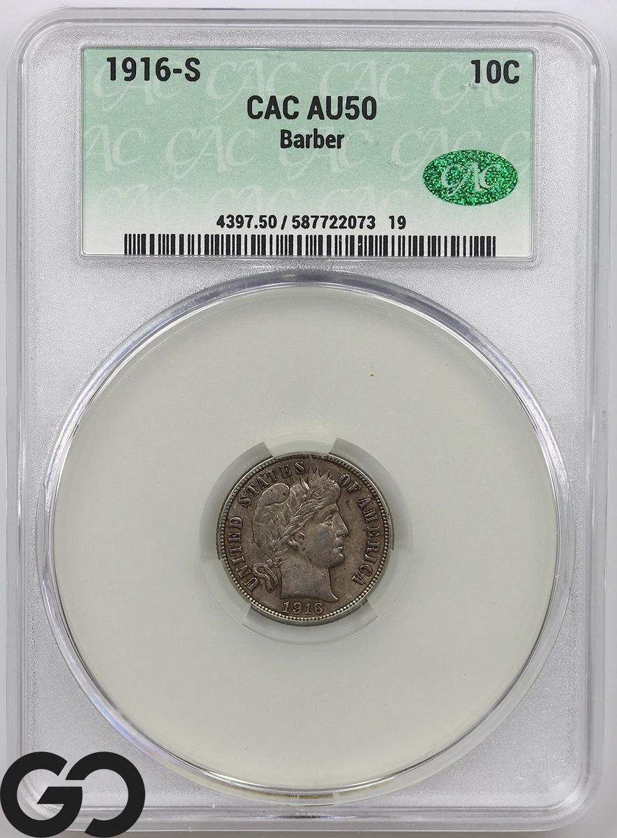 1916年 バーバー・ダイム銀貨！ S刻印！【美品】 1916年 バーバー・ダイム銀貨！ S刻印！【美品】 1916年 バーバー