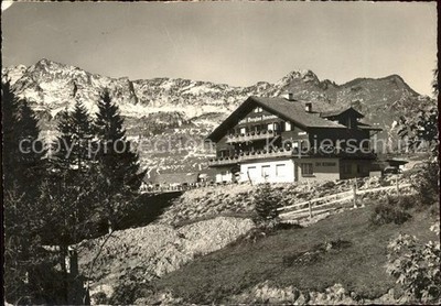 Amden Walensee SG Hotel Berghus Arvenbueel view to Mattstock and Rahberg Alpst