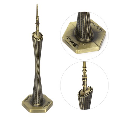 (bronze) Beliebte Canton Tower Modell Zarte Arbeit Kleine Taille Vintage Bü CU