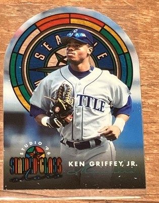1996 Leaf Studio Ken Griffey Jr  Stained Glass Stars SSP Insert Die-Cut #2