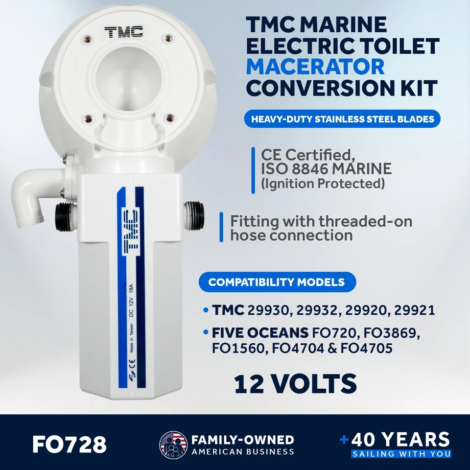 TMC Electric Toilet Macerator Conversion Kit for Boats, RV, Camper, Trailer, 12V - Image 2 of 4