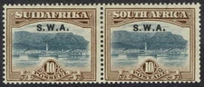 SOUTH WEST AFRICA 1927 TABLE MOUNTAIN 10/- PAIR