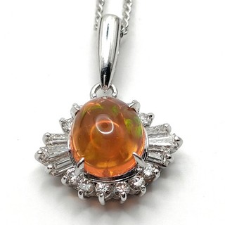 Jewelry Necklace Opal 1.31ct Platinum 465680