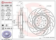 BREMBO Brake Disc Vented Front Axle Braking For Maserati Gran Turismo 09.A299.33