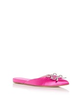 GIAMBATTISTA VALLI Womens Pink Bow Pink Fluo Pointed Toe Slip On Mules 40