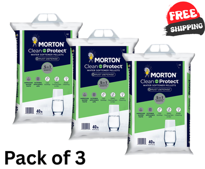 #ad Morton Clean Protect Plus Rust Defense Water Softener Salt Pellets 40 LB2 PACK $22.00
