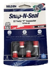 Belden Snap-N-Seal Connectors RG6/6QS Set of 8 New Sealed