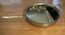 All Clad 13.5" Stainless Steel 6 Qt Saute Fry Frying Pan Skillet w/Lid  UNUSED