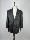 Men’s Black Genuine Leather Blazer Jacket Classic 2 Button Vintage Style Size L