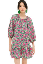 Zara Dress Blogger Favorite Puff Sleeve Oversized Flowy Floral Mini Coquette M