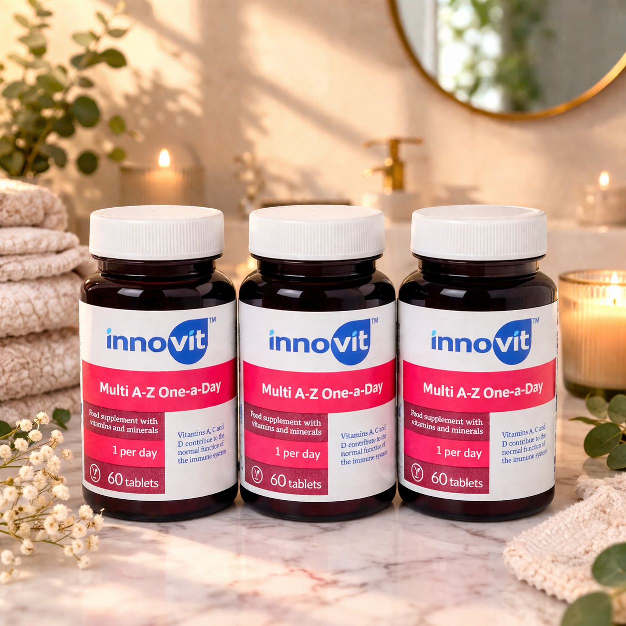 Vitamines Innovit Multi A-Z pour booster votre vitalité avec 60 comprimés lot de 3