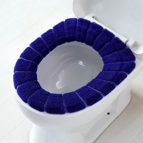 Bathroom Toilet Seat Cover Soft Knitting Fabric Case Pad Winter Warm Mat 1pc - Picture 20 of 27