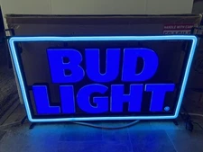 BUD LIGHT BEER LED LIGHT UP SIGN GAME ROOM MAN CAVE BAR PUB BUDWEISER