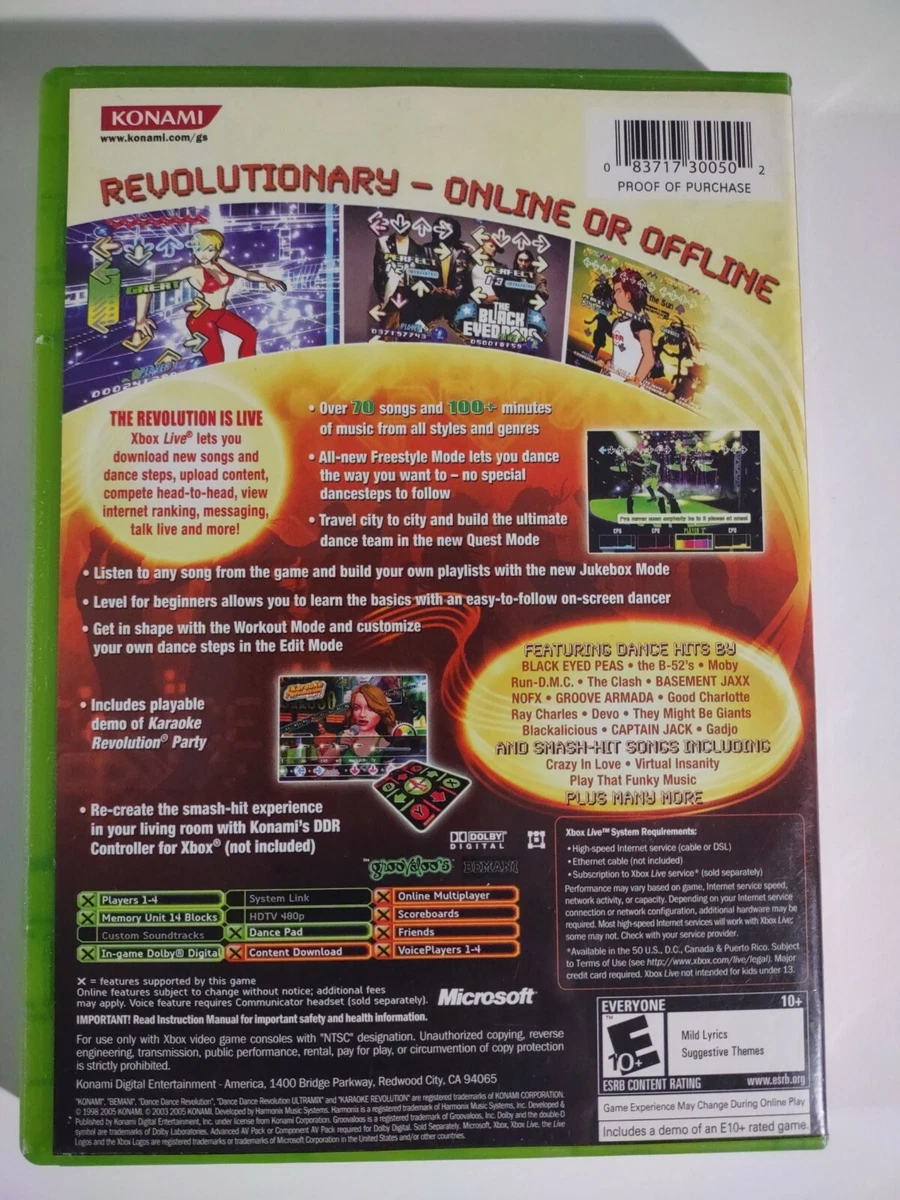 Dance Dance Revolution Ultramix 3 Original Xbox Game 2005 Konami.