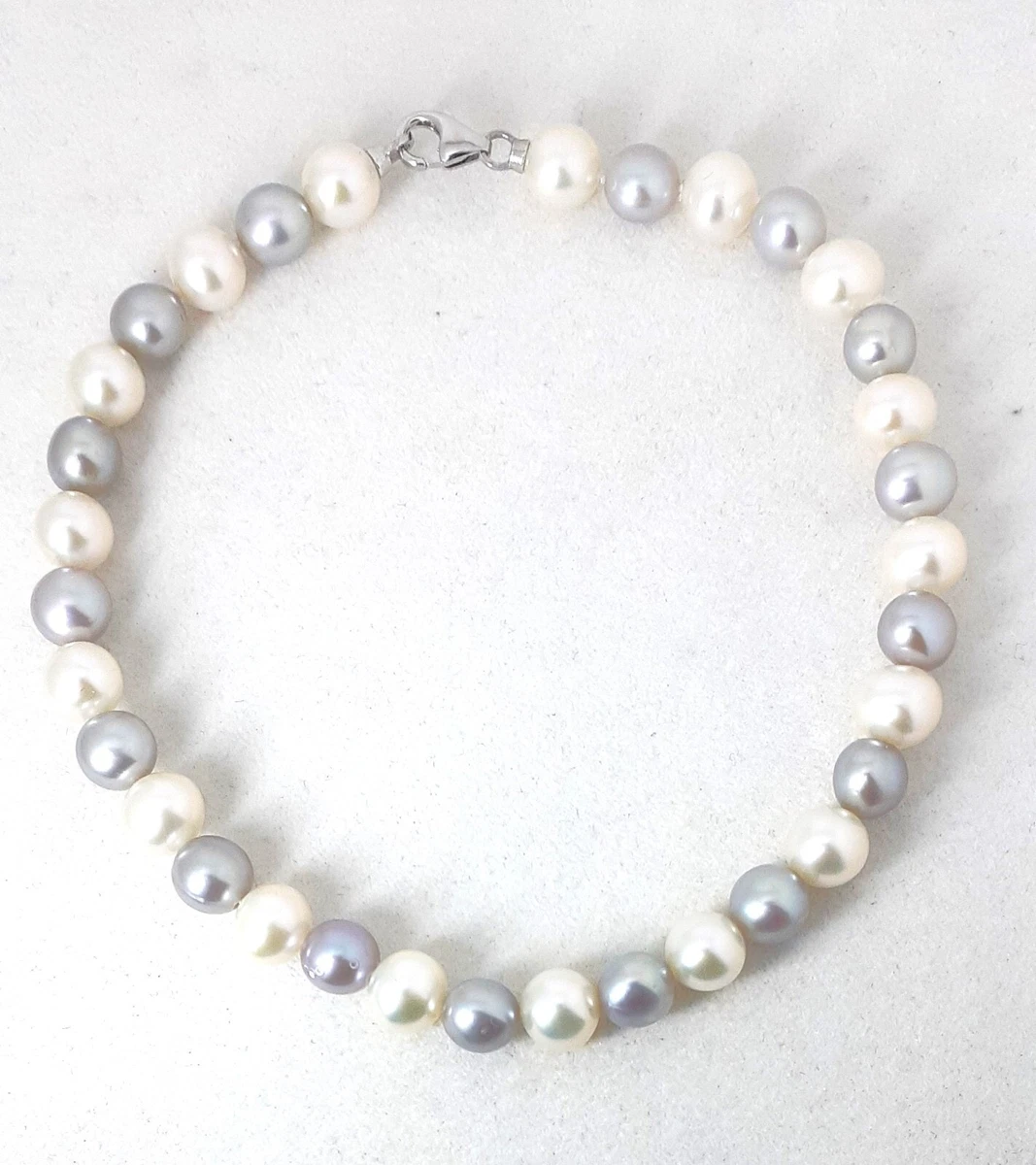 Bracciale Donna Kioto Con Perle In Oro Bianco 18 Kt E Diamanti 0.02 Ct - Verre Gioielli