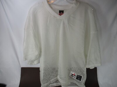 Medium White Alleson Athletic Football Jersey (100% Nylon) (D ED)
