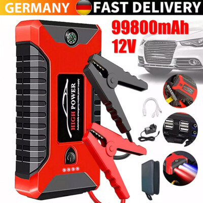 99800MAH AUTO KFZ STARTHILFE JUMP STARTER LADEGERÄT 12V BOOSTER PKW POWER BANK