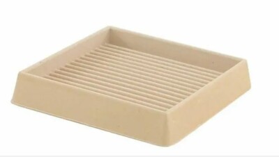 Shepherd Hardware 3-inch Rubber Caster Cups Square Off White 9168 (2 - 2-Packs)