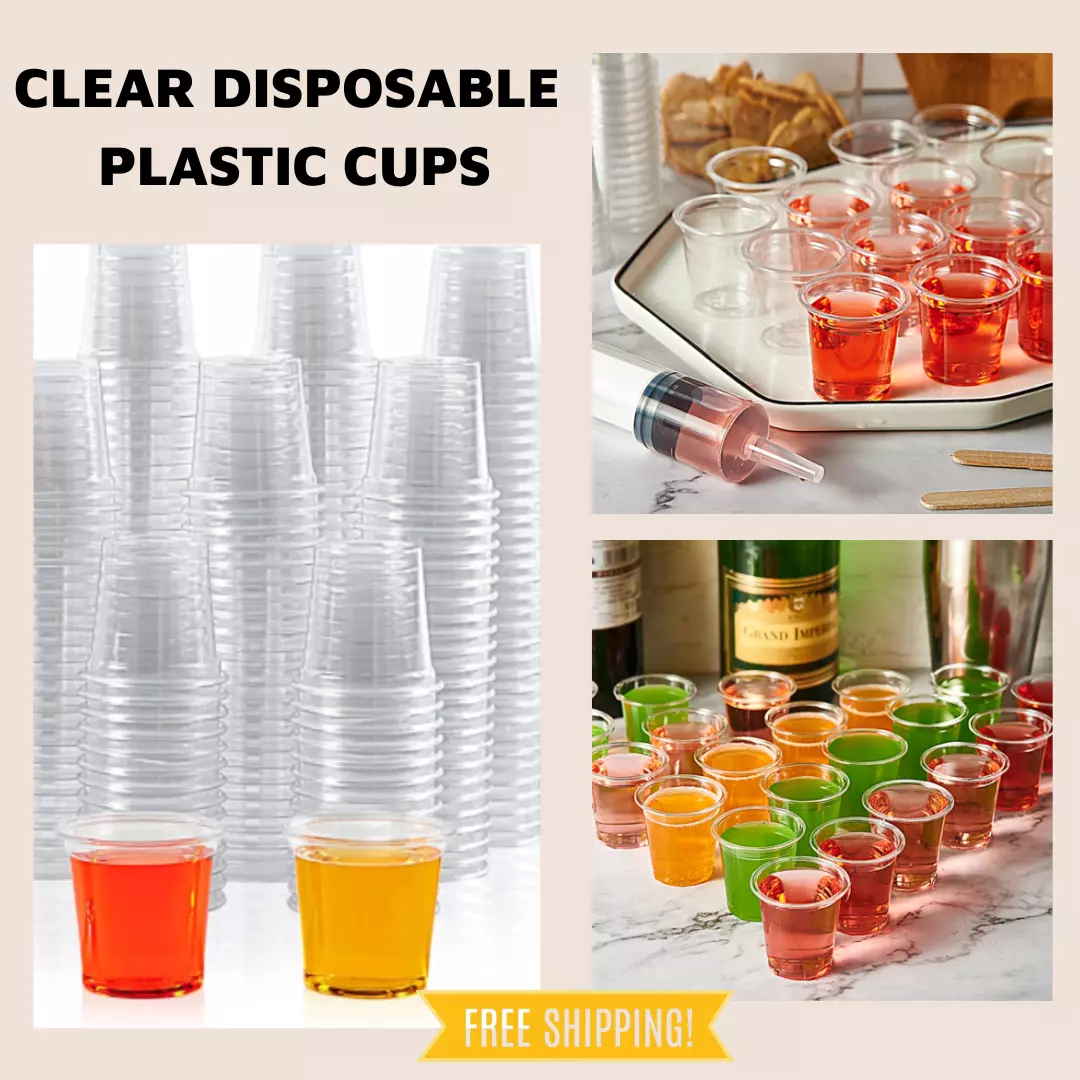 Plastic Cups - Clear Disposable Shot Glasses