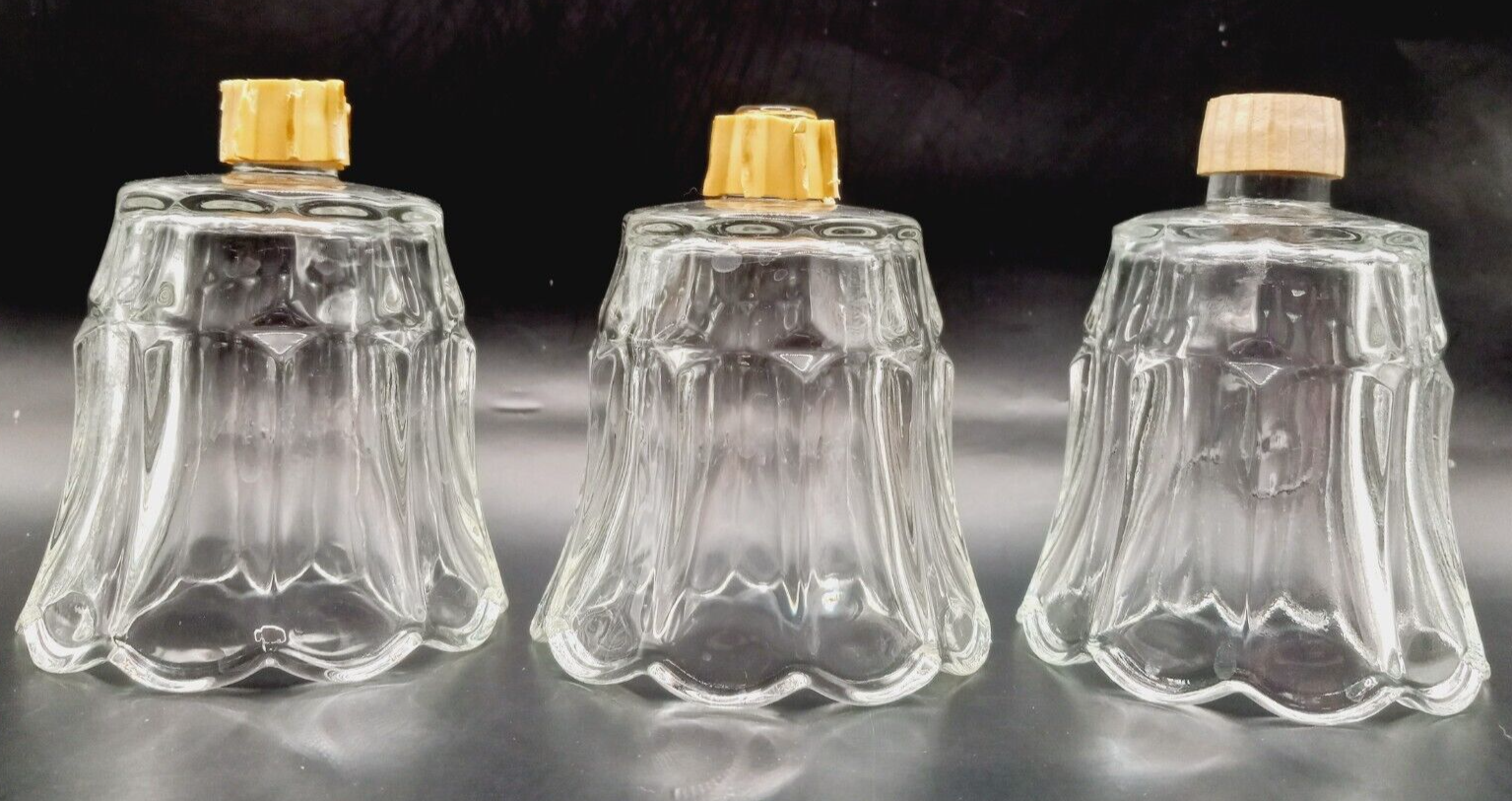 Set of 3 HOMCO STARLITE Pegged Votive Cups Clear Glass Candle Holder eBay