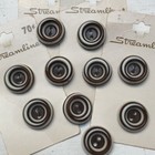 10 Vintage 5/8 Coffee Brown & White Cupped Buttons Swirl Glass on Cards UNIQUE — photo 3