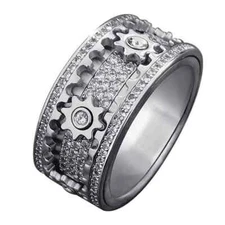Gear Spinner Ring Mechanical Design for Men Women Anxiety Relief Band Style
