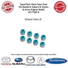 SuperTech Valve Stem Exhaust Seal Set of 8 For Mazda Subaru Toyota Acura Engines