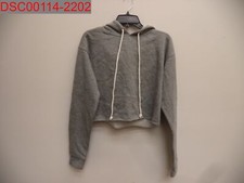 Wild Fable Women's Heather Grey Hooded Cropped Sweatshirt, Size S 493311105685