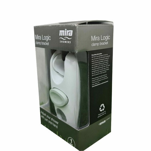 Mira Logic White Shower Slide Rail Clamp Bracket for 22mm Riser Rails 2