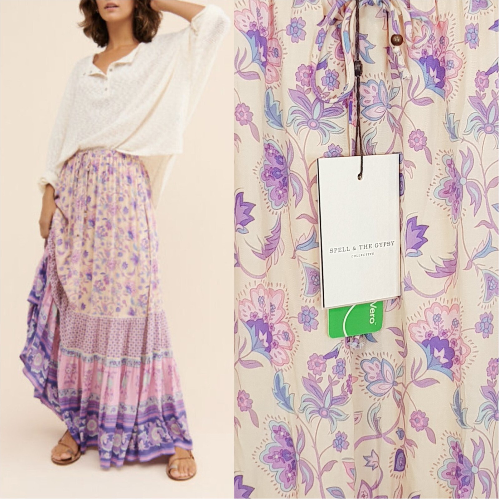 SPELL & THE GYPSY Womens Size S or 8 Lavender Portobello Road Maxi Skirt NEW