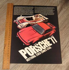 Porsche Car AD 1977 Turbo Carrera original ONE magazine page advertisement