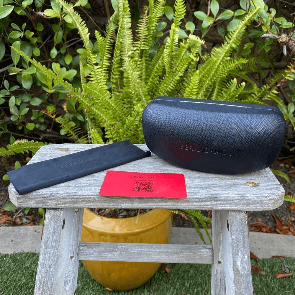 Salvatore Ferragamo Black Sunglasses Case w/Cleaning Cloth 