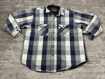 Rustic Outfitter Shacket Jacket Menss XL Blue Plaid Button Front Lined Outdoor