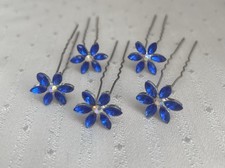 Hair Pins With Blue Rhinestones 5 