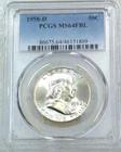 1958-D Franklin Half Dollar PCGS MS64FBL Frosty Bright New Holder #D265D