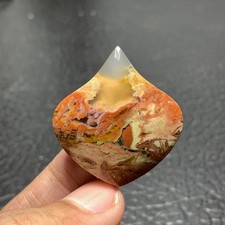 Scenic Moss Agate Cabochon 35x32x7.5mm High Quality 48 ct