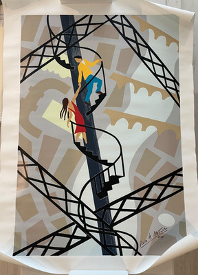 Pierre Henri Matisse Signed 1/20, L'Escalier D' Amour Serigraph on Canvas, COA