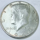 1964 Kennedy Half Dollar 90% Silver Circulated Condition US Coin Free Ship #8422