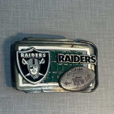 Vintage Oakland Raiders NFL Belt Buckle Enamel Great American Products Football