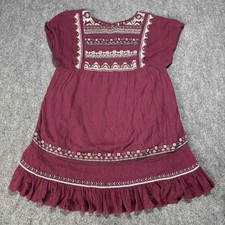 Free People Plum Purple Embroidered Sunrise Wanderer Mini Dress Women’s Large