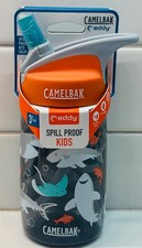 Camelbak Eddy Kids Sharks Orange Spill Proof Water Bottle 4 Liters 12oz New