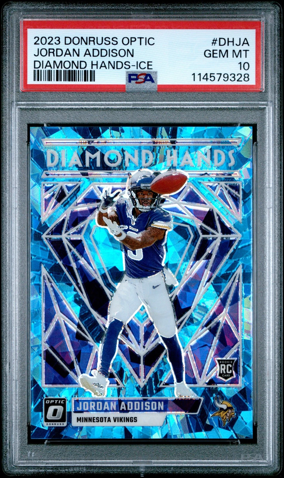 Jordan Addison Panini Donruss Optic Diamond Hands #DHJA Ice