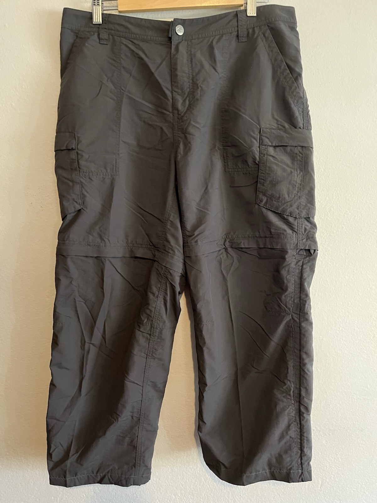 REI Dark Gray Convertible Straight Leg Pants Size 14 Hiking Camping Gorpcore