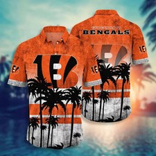 Cincinnati Bengals Sunset Silhouette Hawaiian, Gift For Fans, Gift For Friends