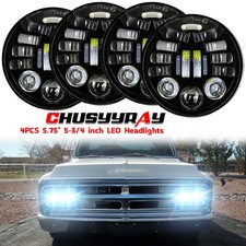 For Gmc C15c1500 1961-1972 Pickup C2500 5.75 5-34 Round Led Headlights S
