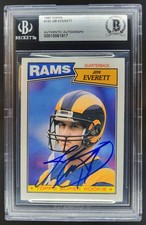 1987 Topps Jim Everett #145 RC BGS AUTH Auto Los Angeles Rams AB7