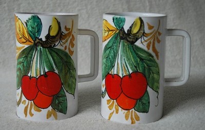 Hand Made in Italy 2er Set Kirschtassen groß 500ml 14cm Kaffee Tee Getränke