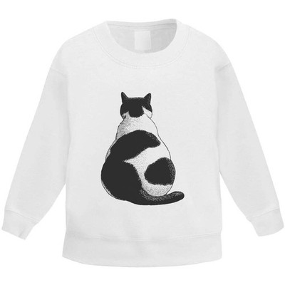 Kinder Sweatshirt / Pullover / Pulli ''Mollige Katze sitzend'' (KW060825)