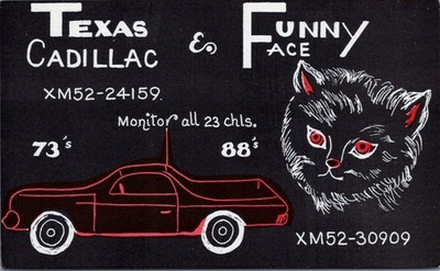 1979 El Comino Black Cat Amateur Comic Art QSL Card Amateur Radio